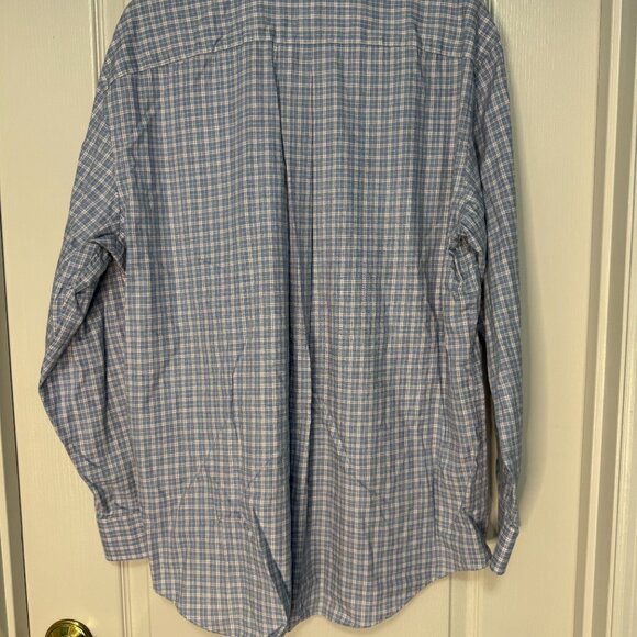 Vineyard Vines Men Long Sleeve Blue Plaid Button Down 100% Cotton Large Murray - Picture 6 of 6